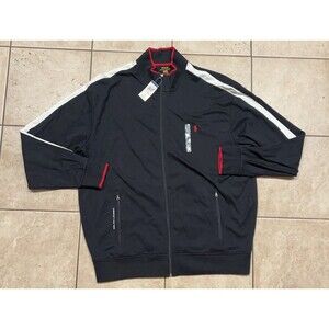 Polo Ralph Lauren Jacket Mens XXL TALL Black Track White Arm Stripes performance